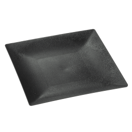 Piatto Fluid' in PP nero con texture da 200x200 mm