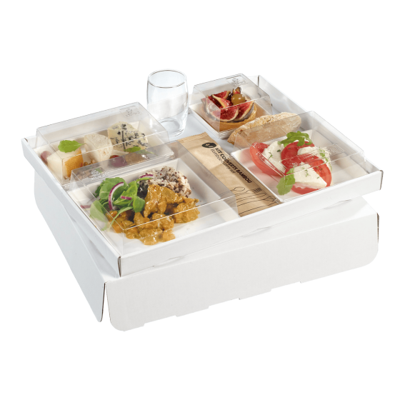 Base montata per vassoio Ecokraft bianco brillante 367x297mm