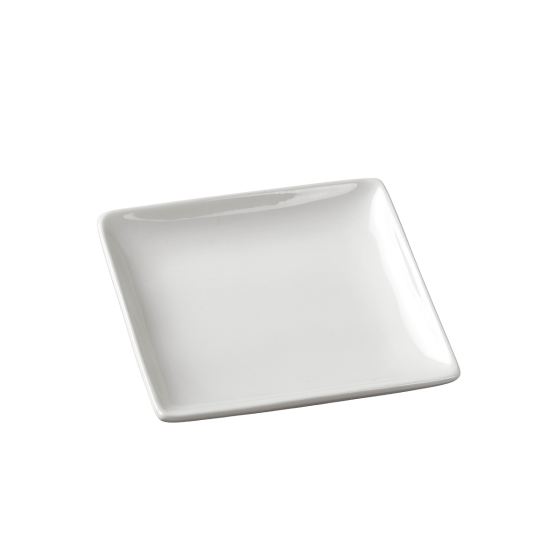 Assiette Fluid' céramique blanche 110x110x14 mm