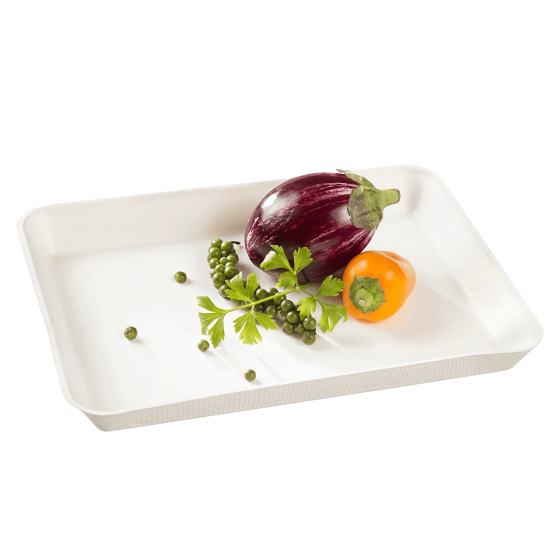 Piatto Kanopée in polpa di canna laminato da 200x150 mm