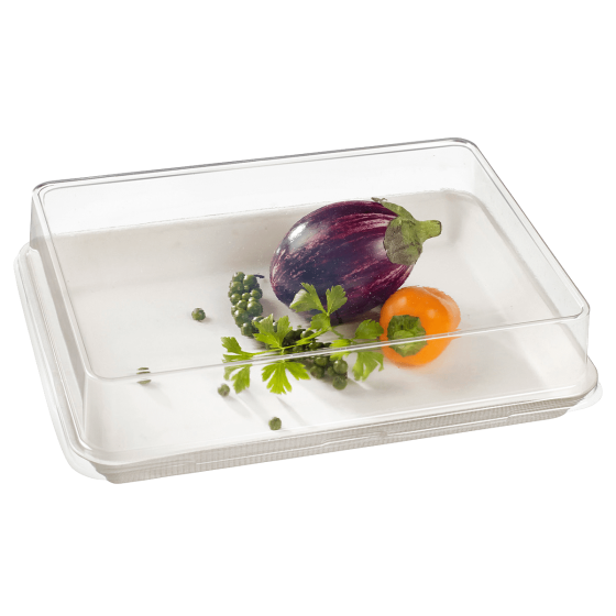 Piatto Kanopée in polpa di canna laminato da 200x150 mm