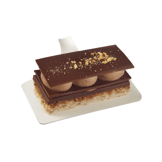 Support à pâtisserie pulpe de canne Palet rectangle 100x55mm