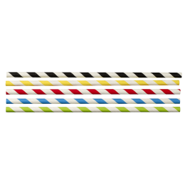 Paille rigide papier multicolore 200 mm