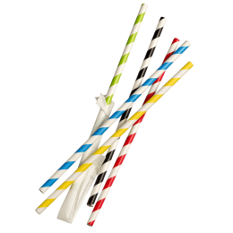 Paille rigide papier emballée indiviuellement 200 Ø6 mm