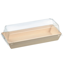 Barquette bois avec lamination + couvercle 400 ml