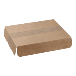 Couvercle décor feuille pr plateau-repas Ecokraft 366x295mm