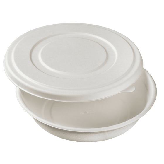 Couvercle pour assiette ronde pulpe de canne 1090 ml