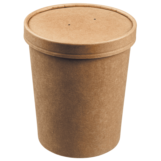 Ciotolina Ecokraft laminate con coperchio da 1.000 ml