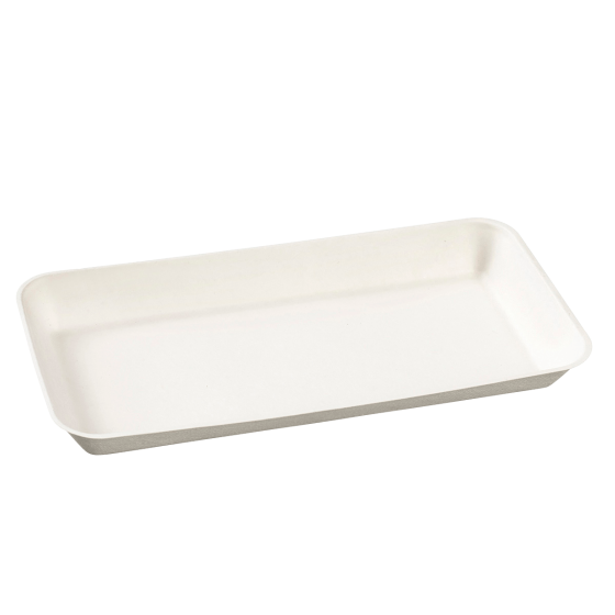 Piatto Kanopée in polpa di canna laminato da 200x100 mm