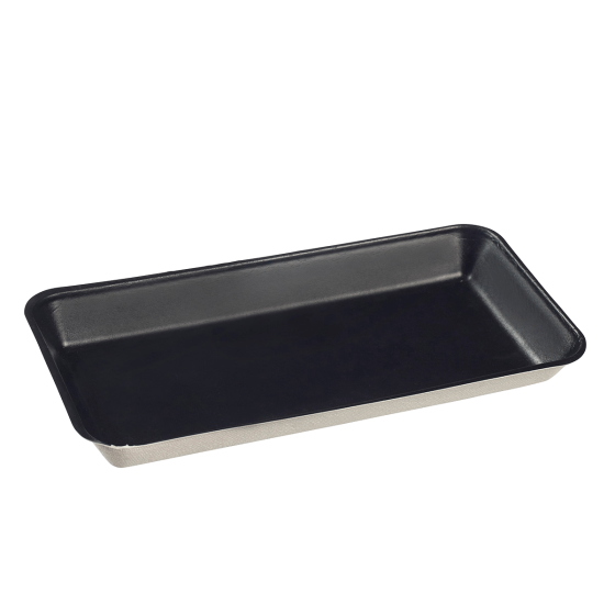 Piatto Kanopée in polpa di canna laminato nero da 200x100 mm