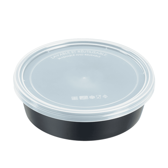 Saladier LOOP avec couvercle PP noir 1000 ml