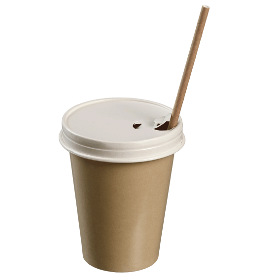 Couvercle carton blanc ac buvant pour gobelets 400 et 490ml