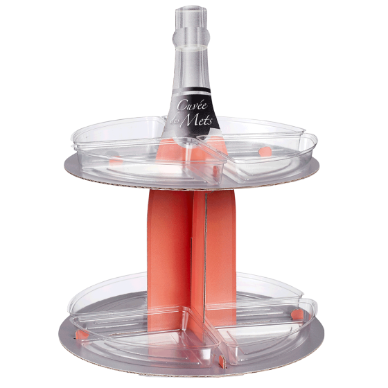 Box 1/4 di pallet Espositore bottiglia champagne+4 vaschette