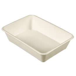 Barquette Quantum pulpe de canne avec lamination PE 840 ml