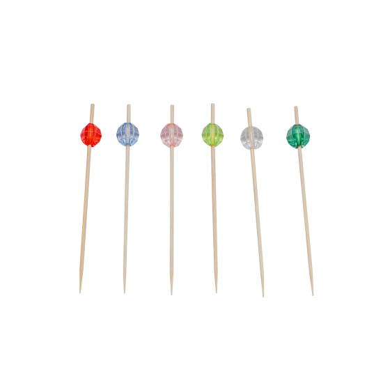 Spiedino pallina trasparente/multicolore 120 mm