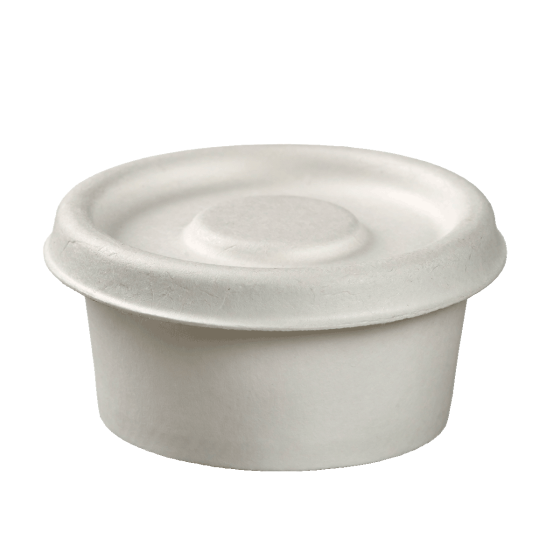 Coperchio in polpa di canna per ciotolina per salsa da 50 ml