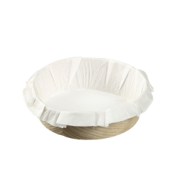 Teglia circolare in legno con carta da forno Ø 140 mm