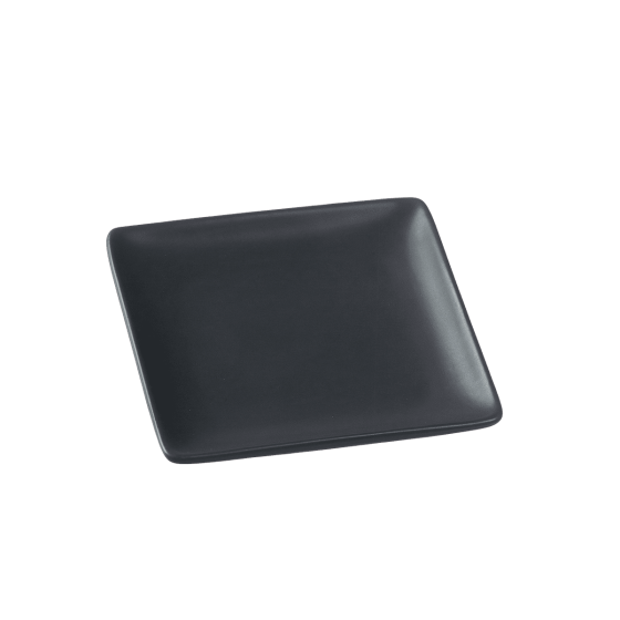Assiette Fluid' céramique noire 110x110x14 mm