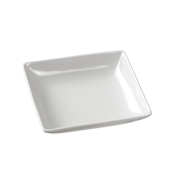 Piatto Fluid' fondo in ceramica bianca da 128x118x25 mm