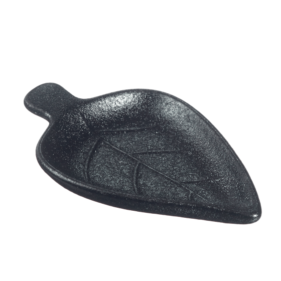 Verrine Feuille Sandy céramique noire 96x61x13 mm