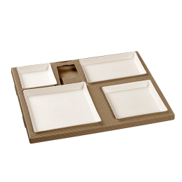 Kit plateau-repas Polaris vaisselle Quartz laminée + couv