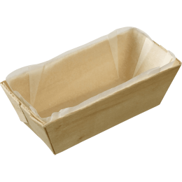 Barquette rectangle + papier cuisson 215 ml