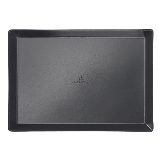 Assiette Quartz pulpe de canne avec lam. noire 185x130 mm