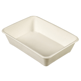 Barquette Quantum pulpe de canne avec lamination CPET 840 ml