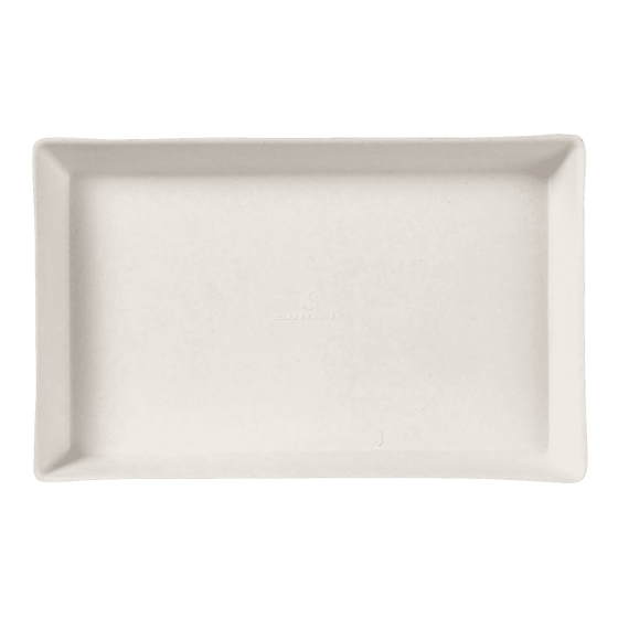 Piatto Quartz in polpa di canna da 160 x 100 mm