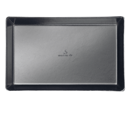 Assiette Quartz pulpe de canne avec lam. noire 160x100 mm