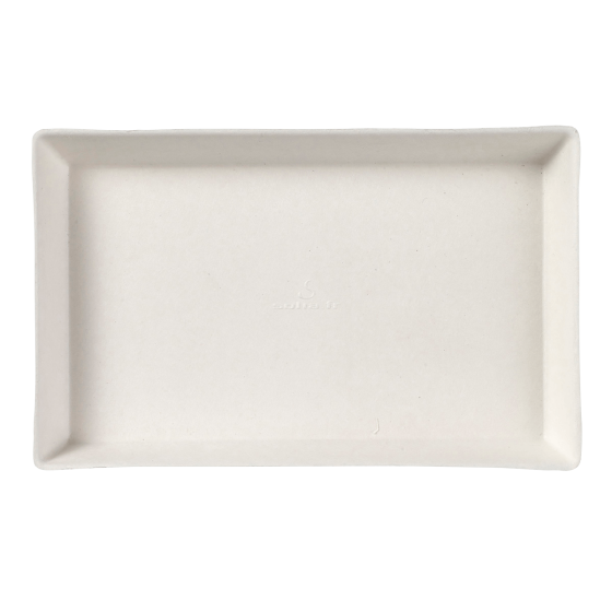 Piatto Quartz in polpa di canna laminato da 160 x 100 mm