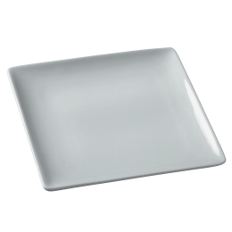 Piatto Fluid' in ceramica bianca da 160x160x15 mm