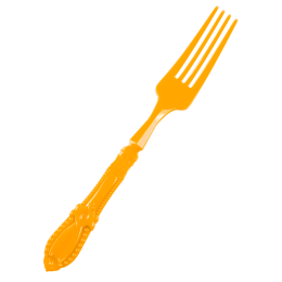 Mini forchetta Baroque arancione PS - 12 pacchi da 25