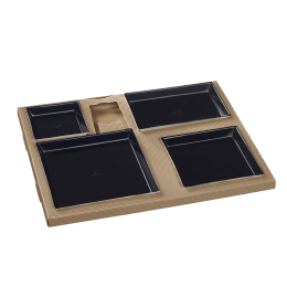 Kit plateau-repas Polaris vaisselle Quartz noire lam + couv