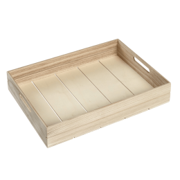 Vassoio in legno impilabile de 380x275x66 mm