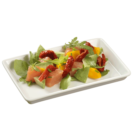 Piatto Quartz in ceramica da 160x100x16 mm