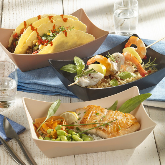 Vaschetta Snacking LOOP in PP beige chiaro 700 ml