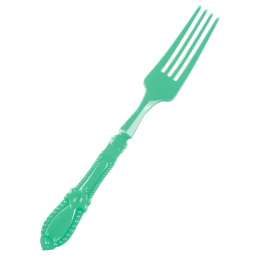 Mini fourchette Baroque vert d'eau PS - 12 paquets de 25
