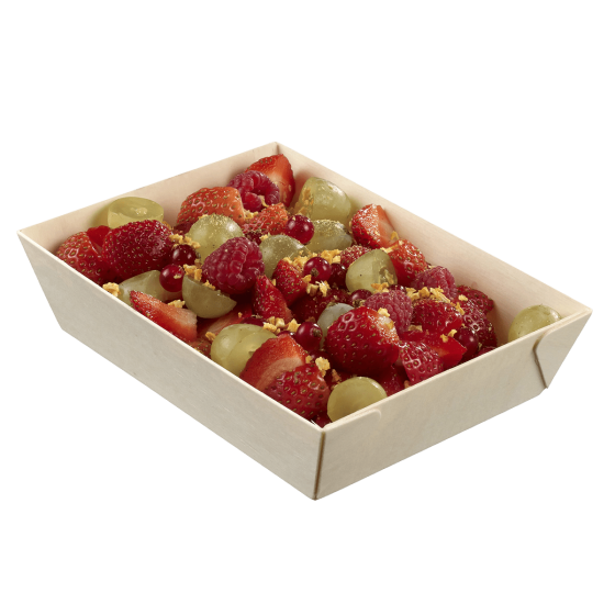 Barquette bois avec lamination + couvercle 1000 ml