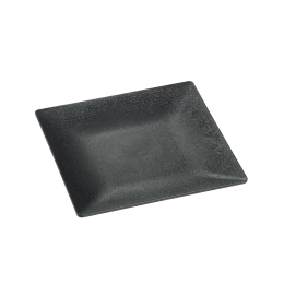 Piatto Fluid' in PP nero con texture da 160x160 mm