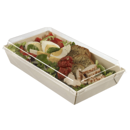 Vaschetta in legno laminate e coperchio OPS da 700 ml