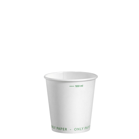 Bicchiere 100% in cartone bianco da 120 ml