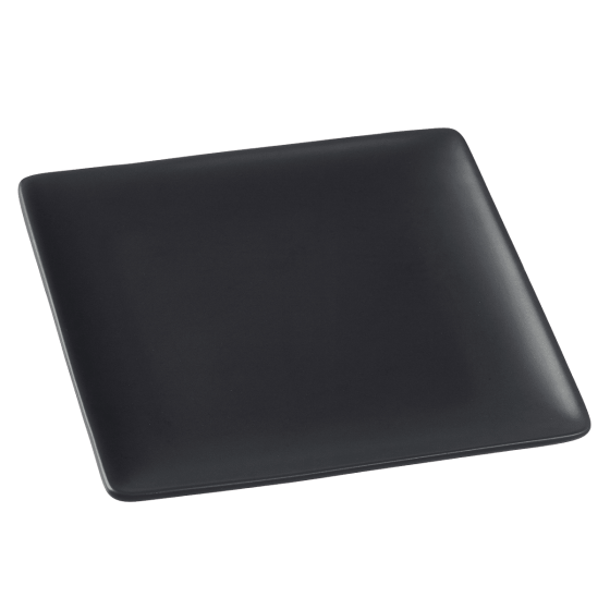 Assiette Fluid' céramique noire 160x160x15 mm