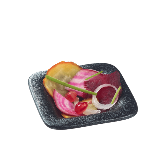 Ciotolina Pasta Raviole quadrata ceramica nera 20 ml