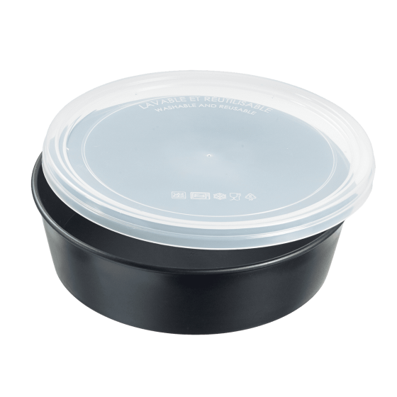 Insalatiera LOOP + coperchio in PP nero 1.000 ml