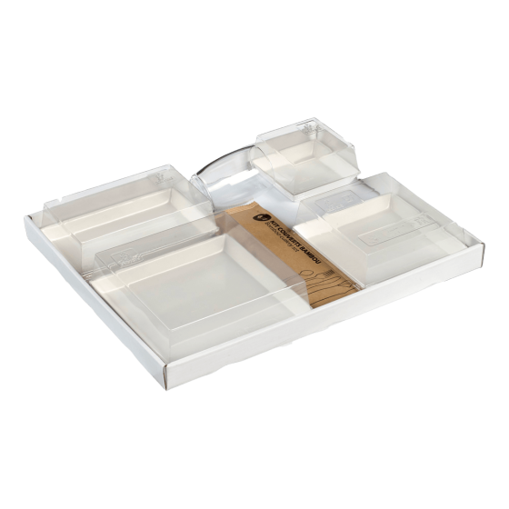 Base montée pour plateau Ecokraft blanc brillant 367x297x30