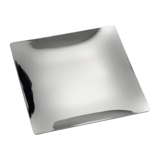 Piatto Fluid' argentato PS 200x200 mm - 24 pacchi da 4