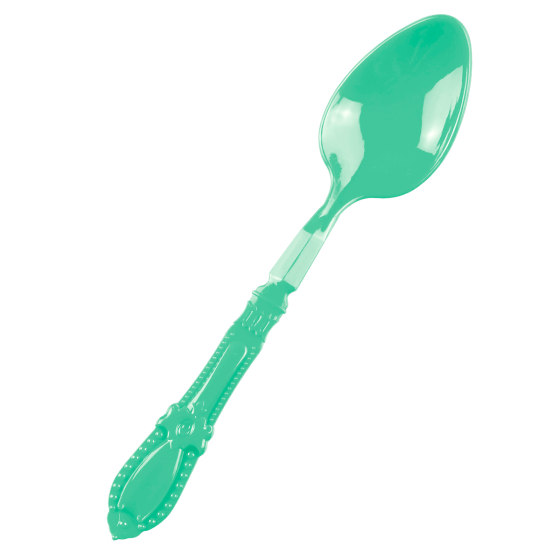 Mini cucchiaio Baroque verde acqua PS - 12 pacchi da 25