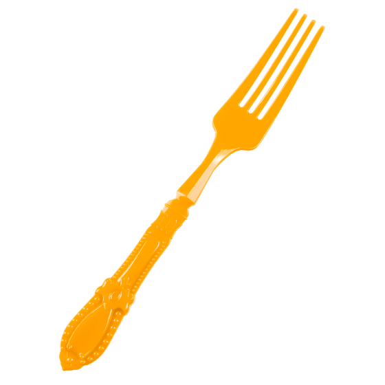 Mini fourchette Baroque orange PS - 12 paquets de 25