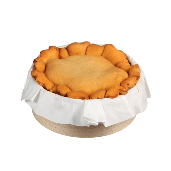 Teglia circolare in legno con carta da forno Ø 100 mm